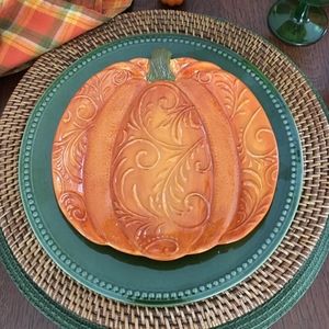 Pier 1 Imports Orange Pumpkin Salad Dessert Plate